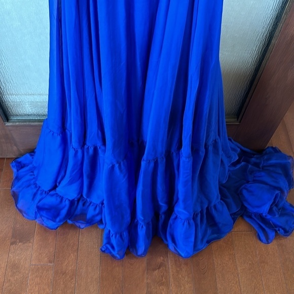 Mac Duggal 67911 Chiffon Cutout Ruffled Empire Waist Dress Size 14 NWT - Picture 6 of 7